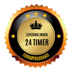 Levering innen 24 timer – Fornøydgaranti